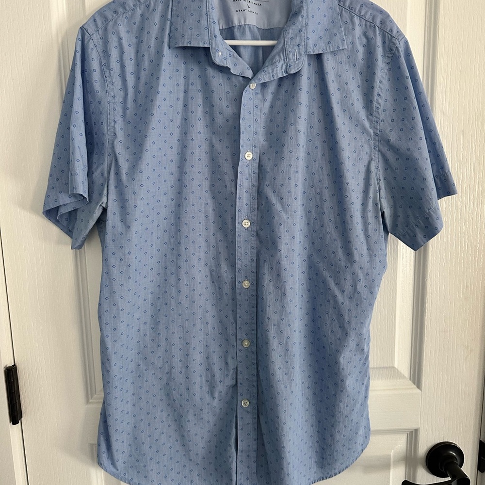 Men's Blue Patterned Shirt
